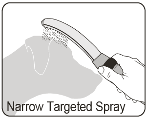 image of narrow spray dog shower narrow spray